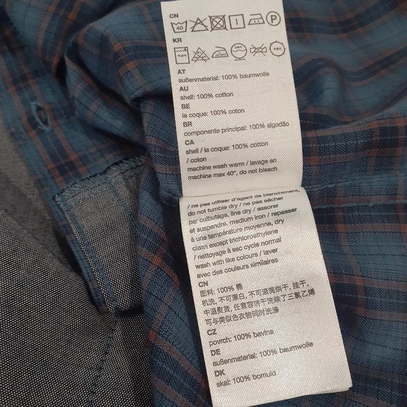 Wezc men's medium plaid color blocked button down long sleeve shirt - Picture 6 of 11